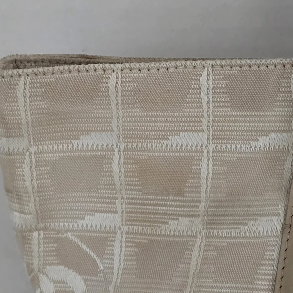 Authentic Chanel Travel Line Beige Jaquard CC Logo Large Totebag